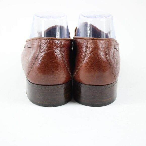 Gucci Sz 43.5? M Brown Tassle Leather Upper Fabric Inner Loafer Shoe - Picture 15 of 16